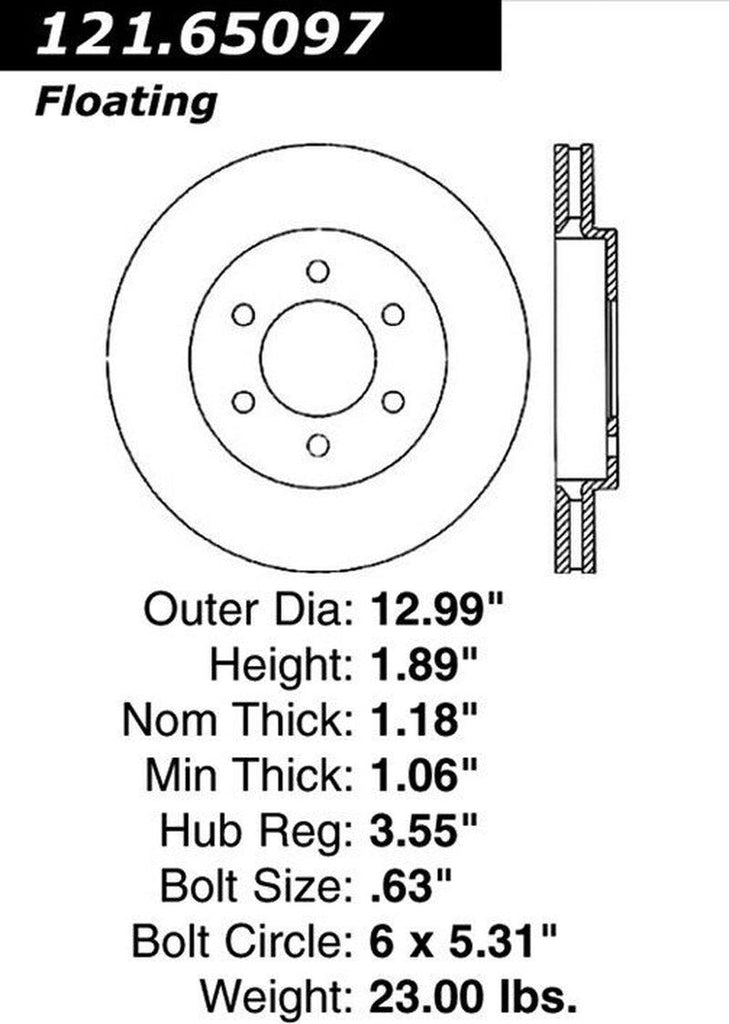 Centric Front Disc Brake Rotor for Expedition, Navigator (121.65097)