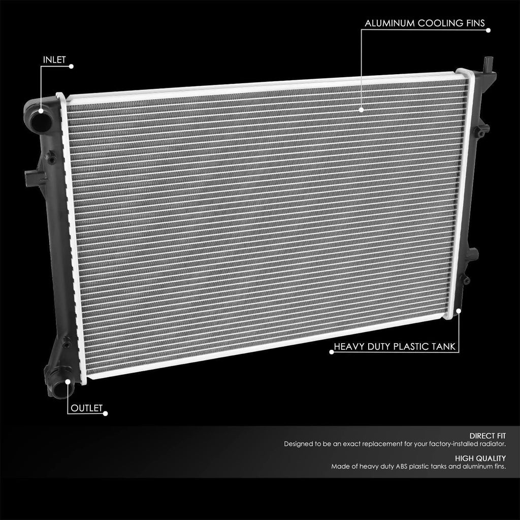 OEM-RA-2964 OE Style 1-Row Aluminum Cooling Radiator Compatible with 06-09 A3 Quattro / 08-09 TT Quattro / 09-18 Passat / 07-08 Eos 3.2L 3.6L