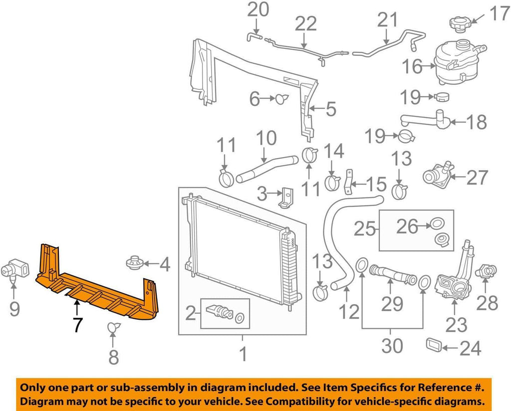 Genuine 22871195 Radiator Air Deflector, Lower, Regular