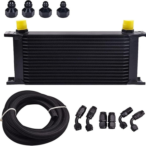16 Row AN10-10AN Stacked Plate Oil Cooler Bundle with 6AN 3/8