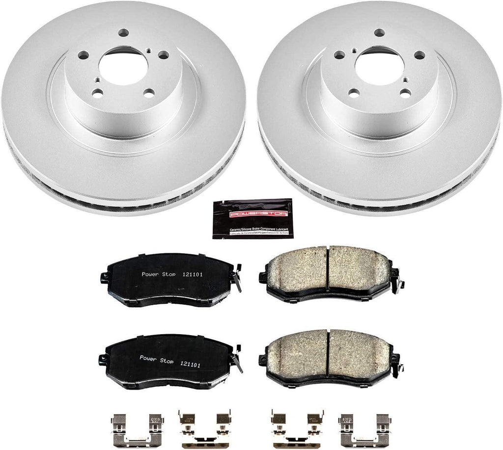 CRK6082 Coated Brake Rotor & Ceramic Brake Pads- Front