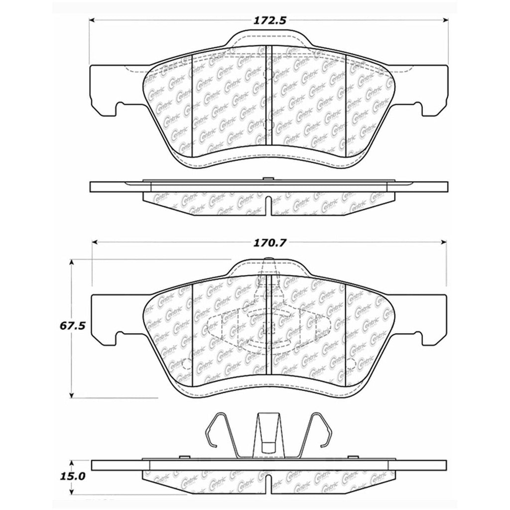 Centric Front Disc Brake Pad for Escape, Mariner, Tribute (102.10470)
