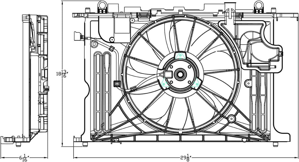 623160 Compatible with TOYOTA Corolla Replacement Cooling Fan Assembly , Black