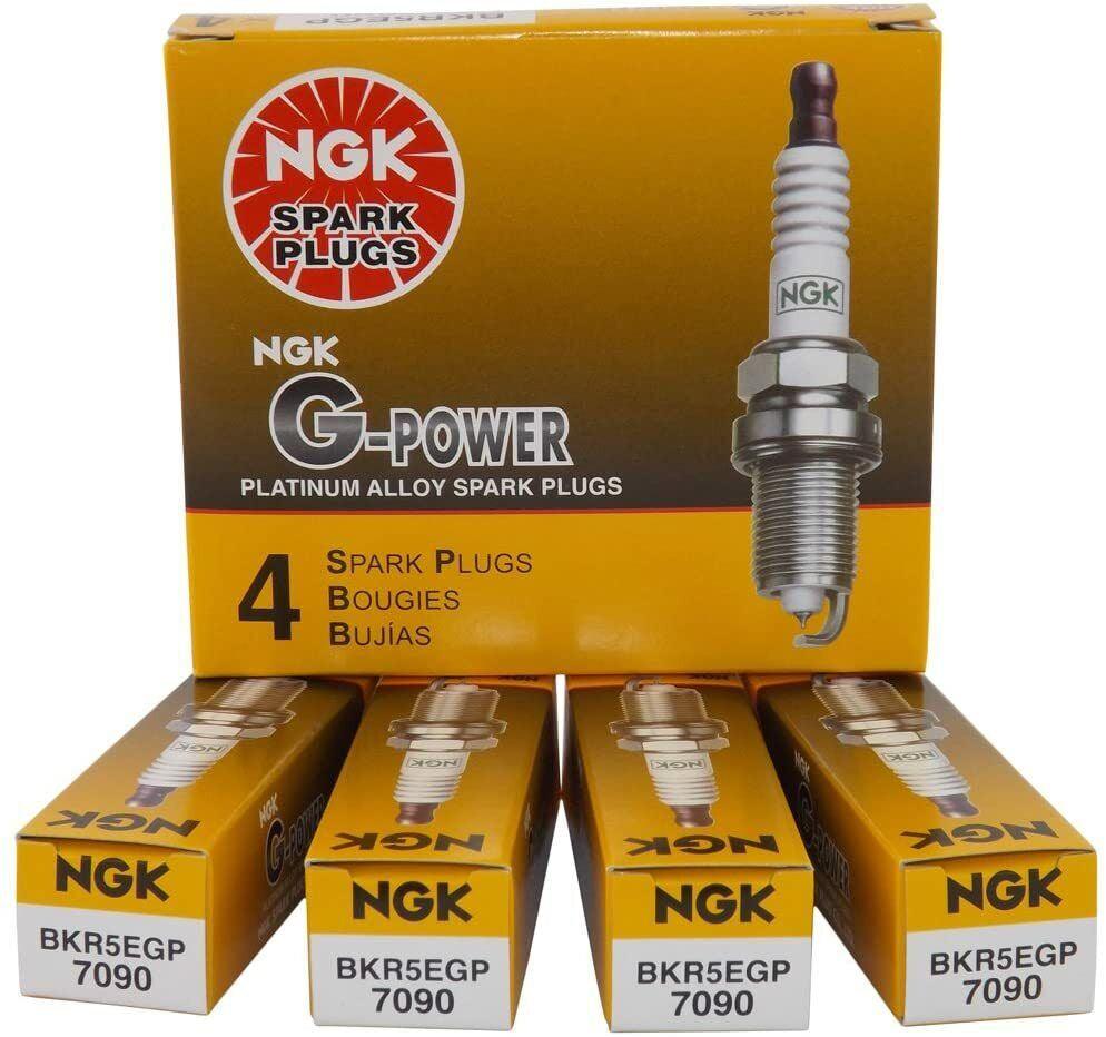 NGK 7090 BKR5EGP G-Power Platinum Spark Plugs Set of 4 Pcs