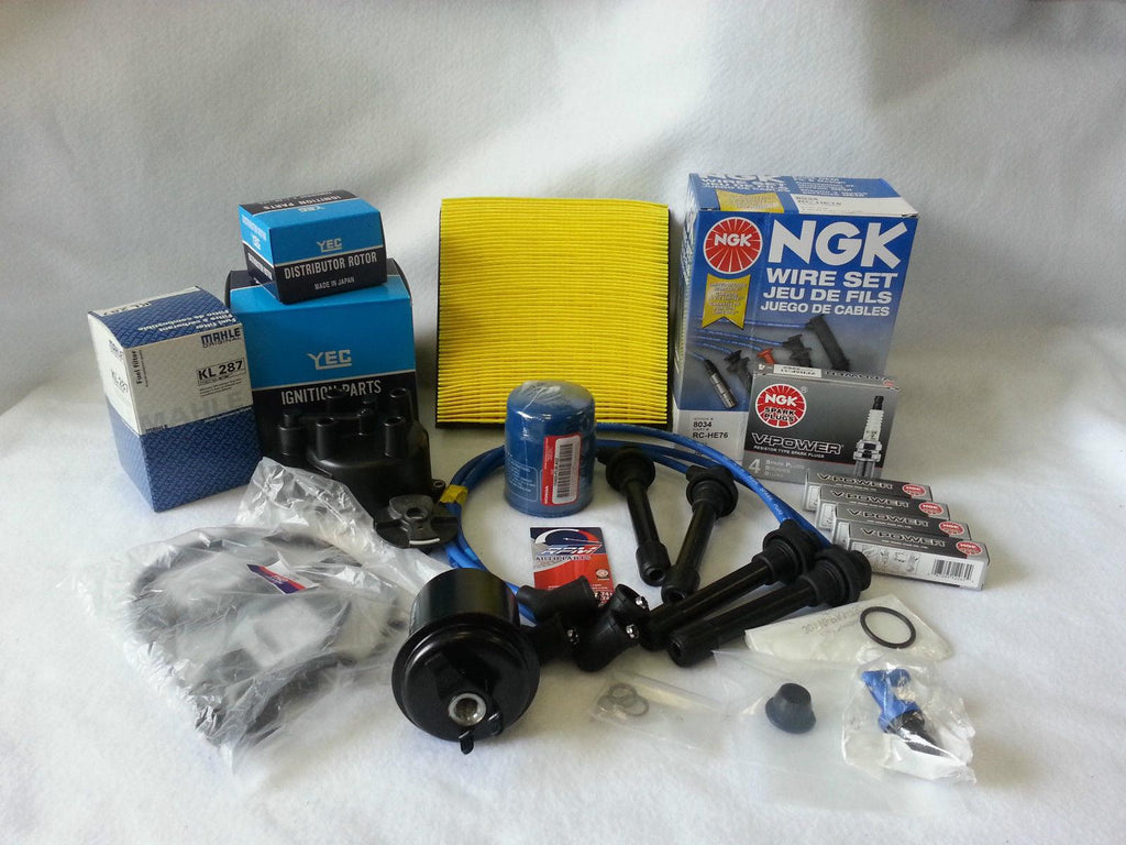 Cap Rotor NGK Wires Spark Plug PCV Filter Tune up Kit for 1992-1995 Honda Civic