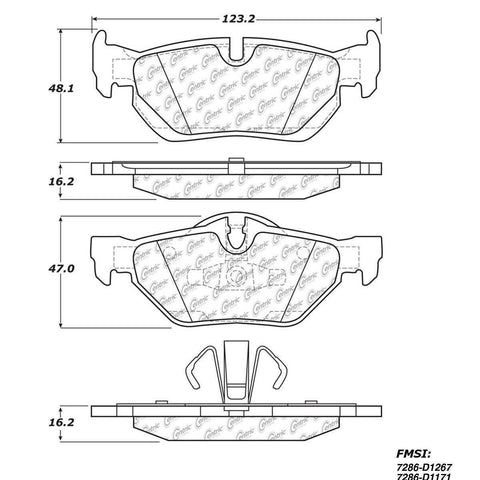 Centric Rear Disc Brake Pad for BMW (102.12670)