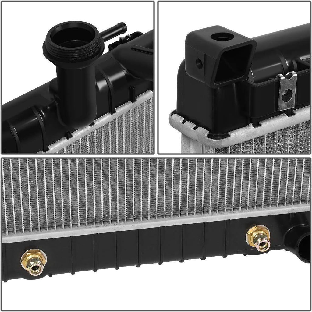 DNA Motoring  Factory Style Aluminum Radiator Compatible with 03-09 Trailblazer/Envoy 5.3L V8 AT,26-7/8" W X 18" H X 1" D,1-5/16"Inlet / 1-9/16" Outlet