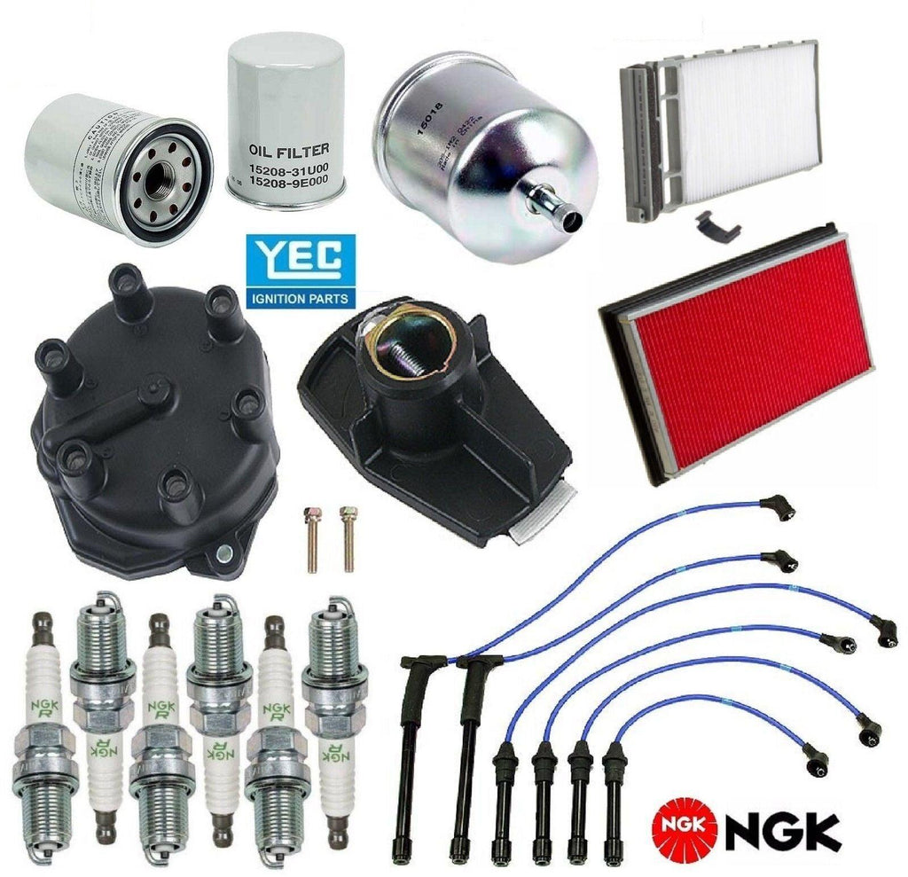 Tune up Kit Wires Spark Plugs Filters for Nissan Frontier V6; 3.3L 2000-2004