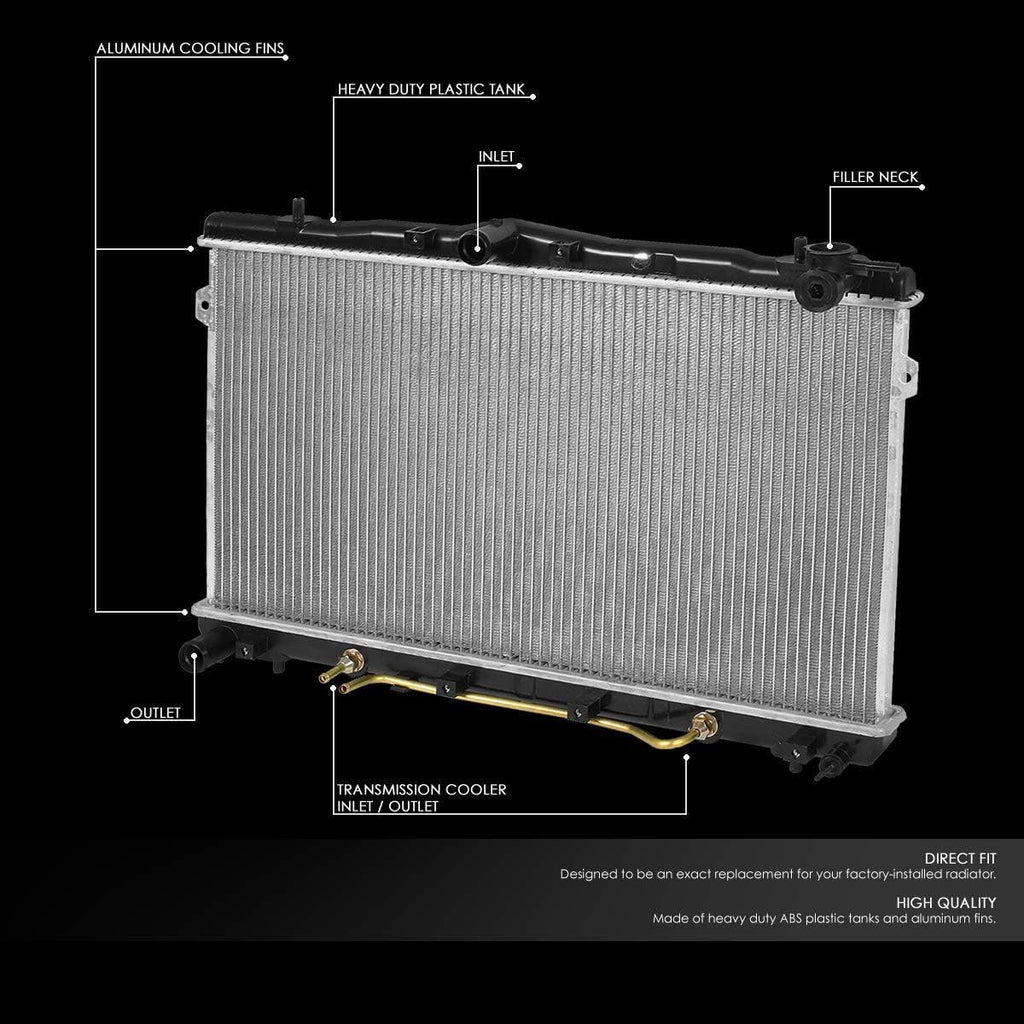 OEM-RA-1897 1-Row OE Style Aluminum Core Radiator DPI 1897 Compatible with 96-00 Elantra / 97-01 Tiburon AT/MT, 26-5/16" W X 14-3/4" H X 5/8" D, 1-1/4" Inlet, 1-1/4" Outlet