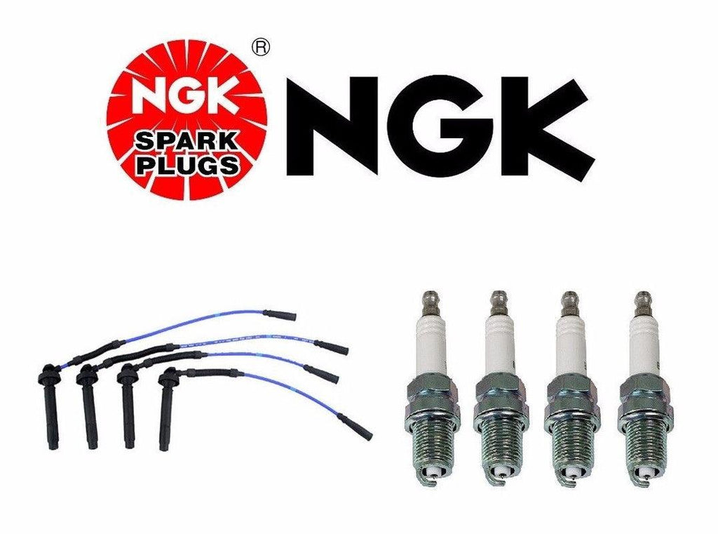 For Subaru Forester Impreza Set of 4 Spark Plugs & Spark Plug Wire Set NGK