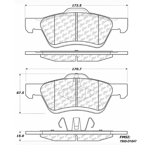 Centric Front Disc Brake Pad for Escape, Mariner, Tribute (102.10470)