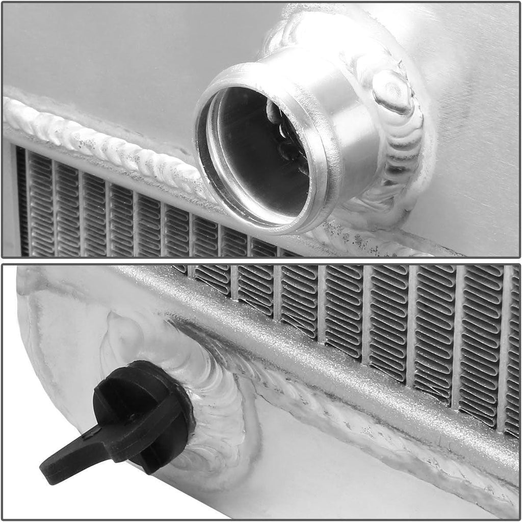 RA-FORDT49-3 3-Row Full Aluminum Racing Radiator 25" X 26.5" X 3.75" [Compatible with 1949-1953 Ford Model with Chevy SBC V8 Conversion]