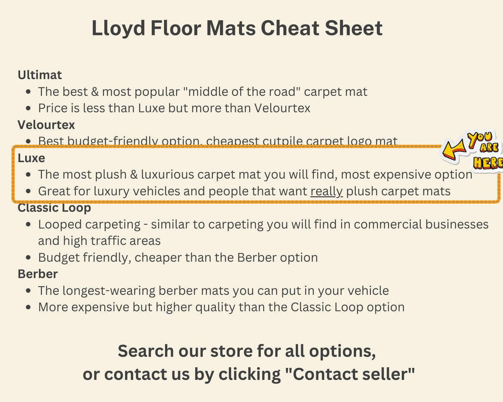 Lloyd Luxe Front & Rear Mats for '86-87 Honda Accord W/Silver on Black Honda H