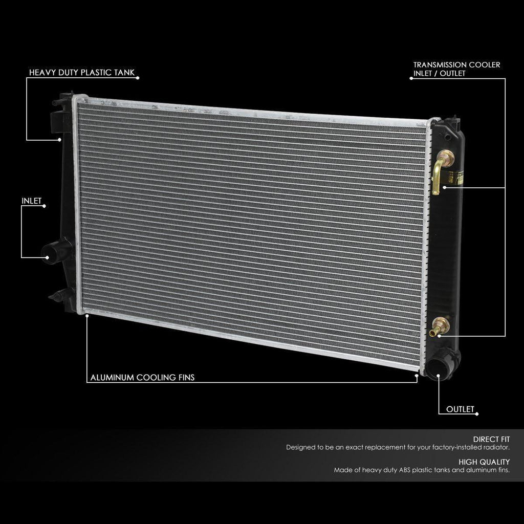 OEM-RA-2892 OE Style Direct Fit Aluminum Core Radiator Compatible with 06-16 Rav4, 26-3/8" W X 15-13/16" H X 7/8" D, 1-1/2" Inlet, 1-1/2" Outlet