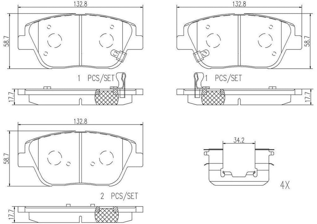Brembo Front Disc Brake Pad Set for Optima, Sonata (P30066N)