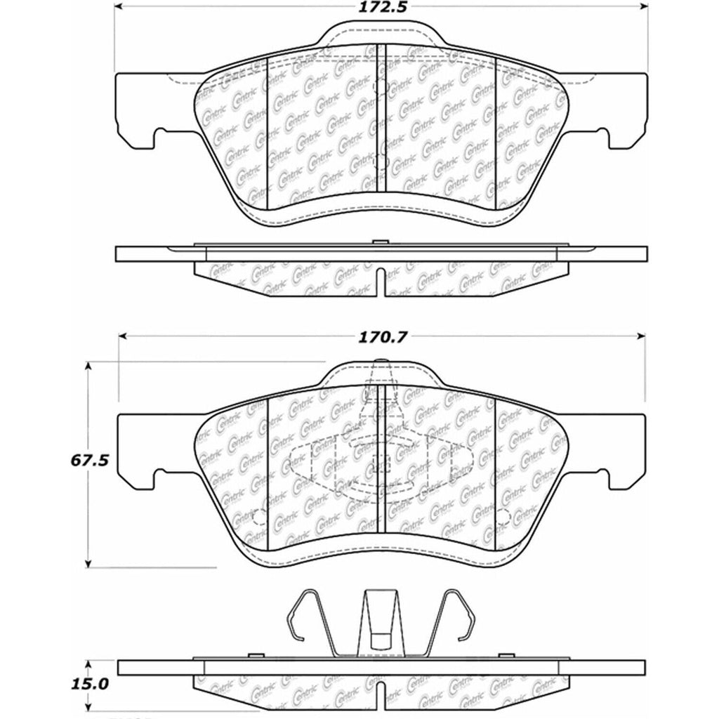 Centric Front Disc Brake Pad for Escape, Tribute, Mariner (105.10472)