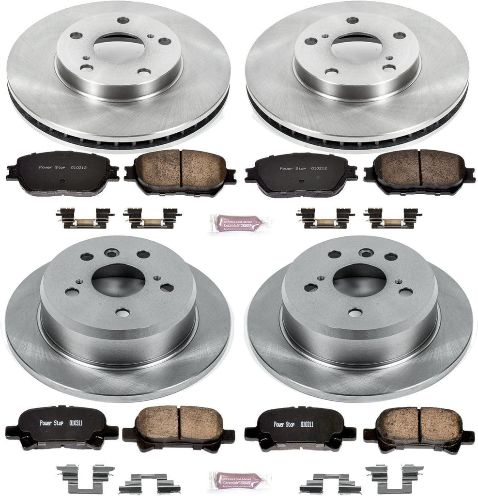 KOE1065 Autospecialty Front and Rear Replacement Brake Kit-Oe Brake Rotors & Ceramic Brake Pads