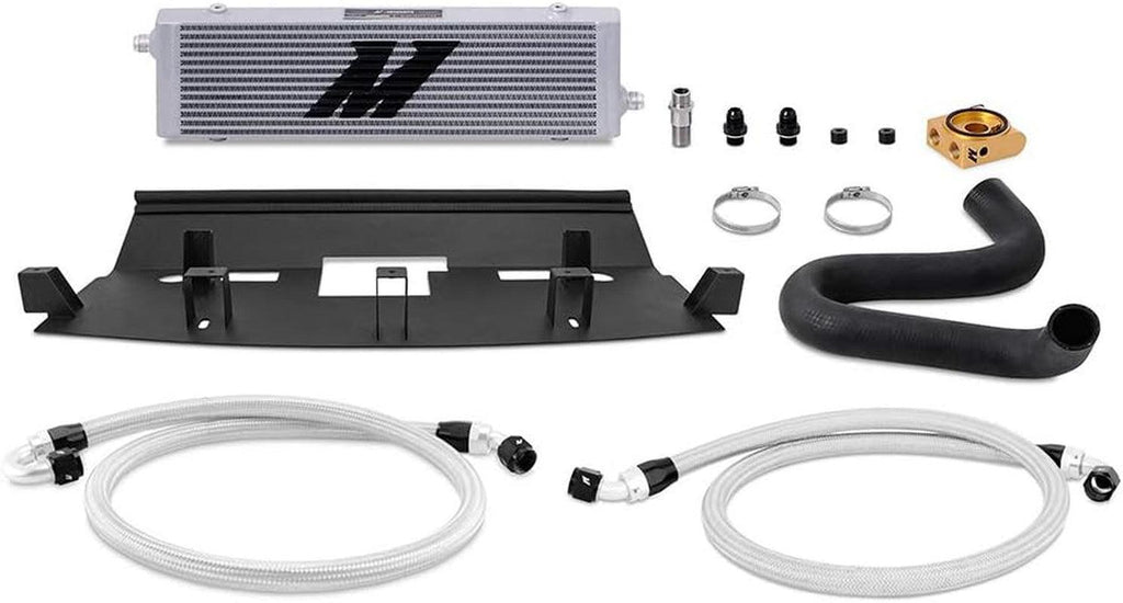 MMOC-MUS8-18T Oil Cooler Kit Compatible with Ford Mustang GT, 2018+ Silver
