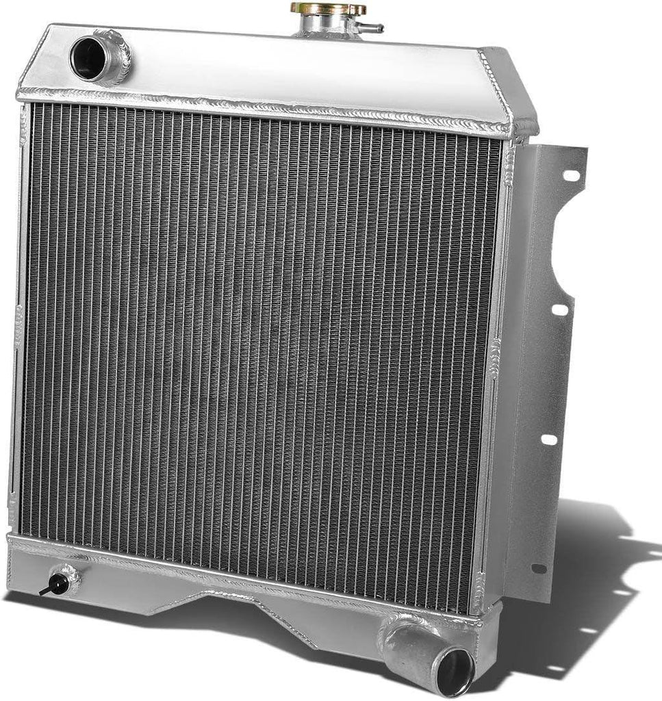 RA-WILLYS54-L6-3 3-Row Full Aluminum Radiator 23.25" X 22.5" X 5.5" [Compatible with 54-58 Jeep Willys / 56-64 Utility Wagon / 56-64 Truck / 56-64 6-226/61-62 Utility]
