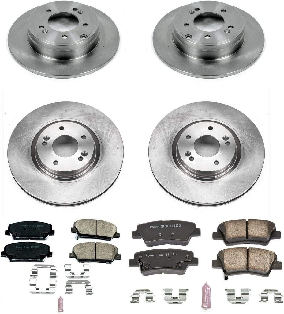 KOE6325 Autospecialty Front and Rear Replacement Brake Kit-Oe Brake Rotors & Ceramic Brake Pads