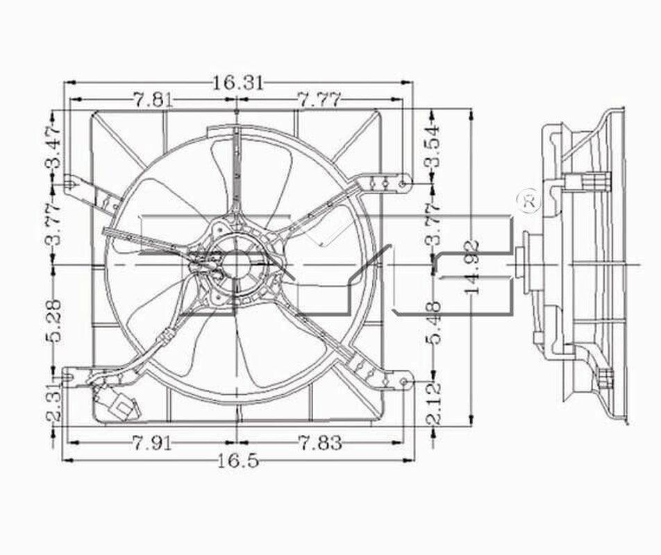 TYC Engine Cooling Fan Assembly for 1994-1997 Accord 600050