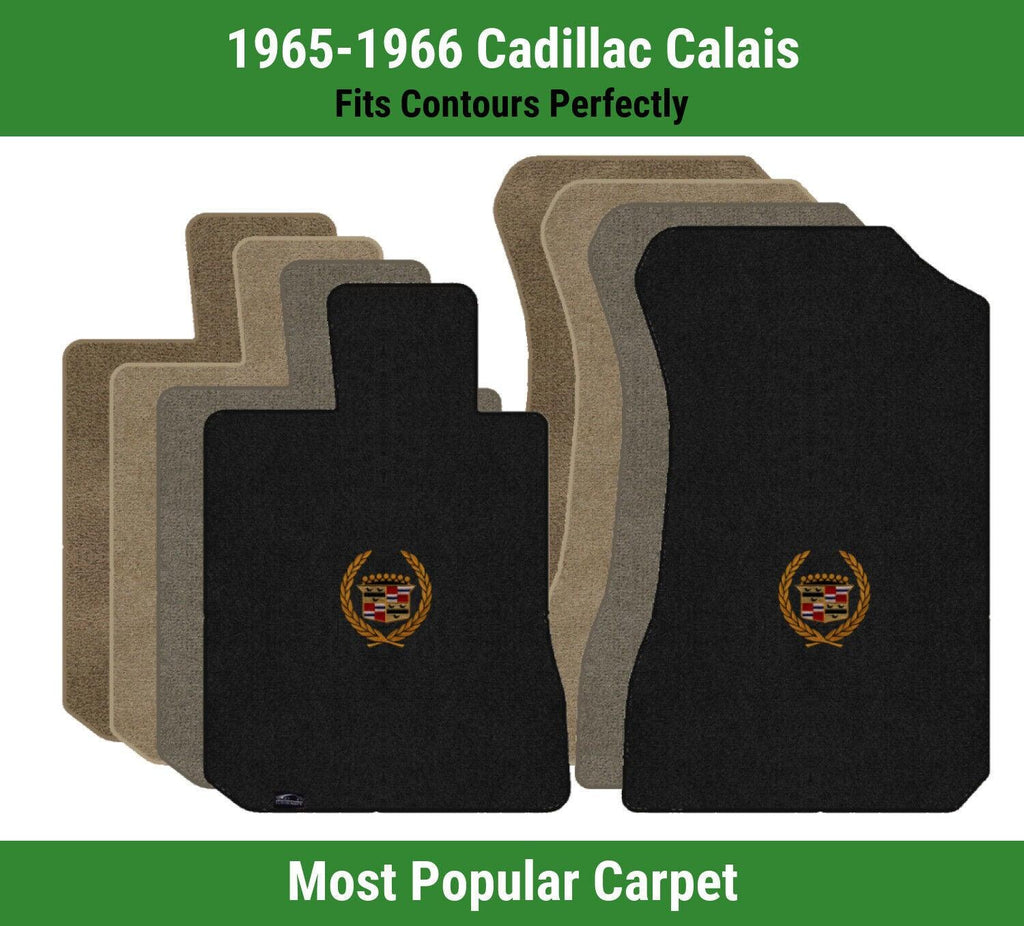 Lloyd Ultimat Front Carpet Mats for '65-66 Cadillac Calais W/Gold Cadillac Crest