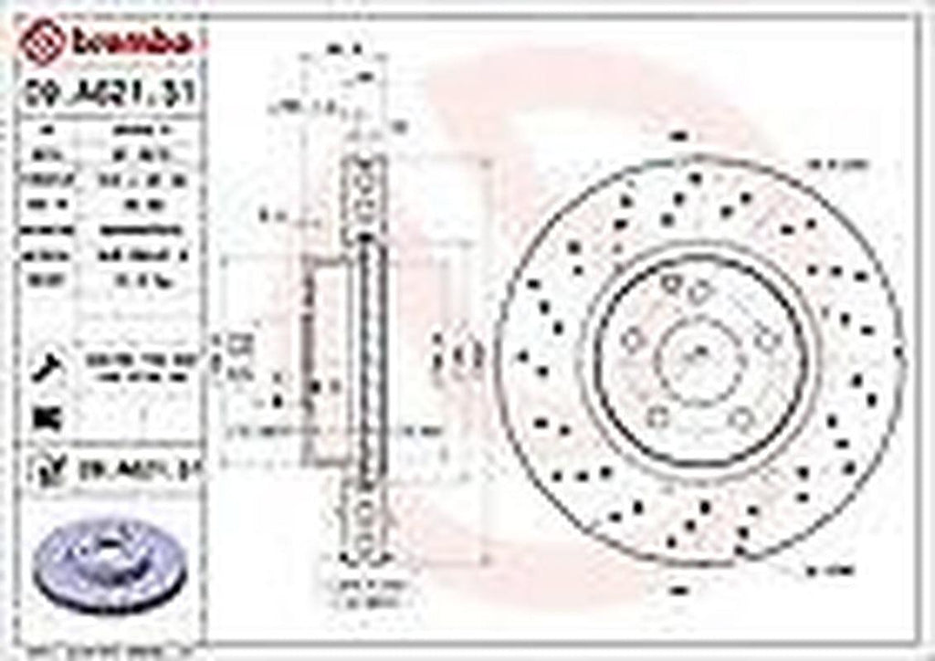 Brembo Front Disc Brake Rotor for E400, E250, E350, C350, C300 (09.A621.31)