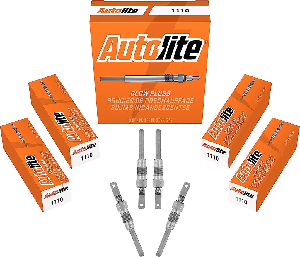 1110 Replacement Glow Plug for 1982-1993 GM 6.2L & 1992-2004 GM 6.5L Super Duty Diesel Engines (4 Pack)