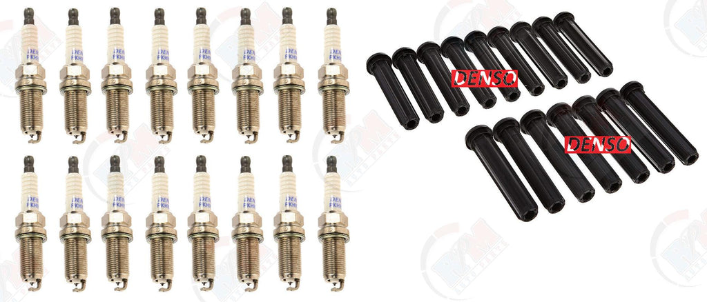 DENSO Coil Boots & PLATINUM Spark Plug Kit for 2011-2015 RAM 1500 2500 5.7L HEMI