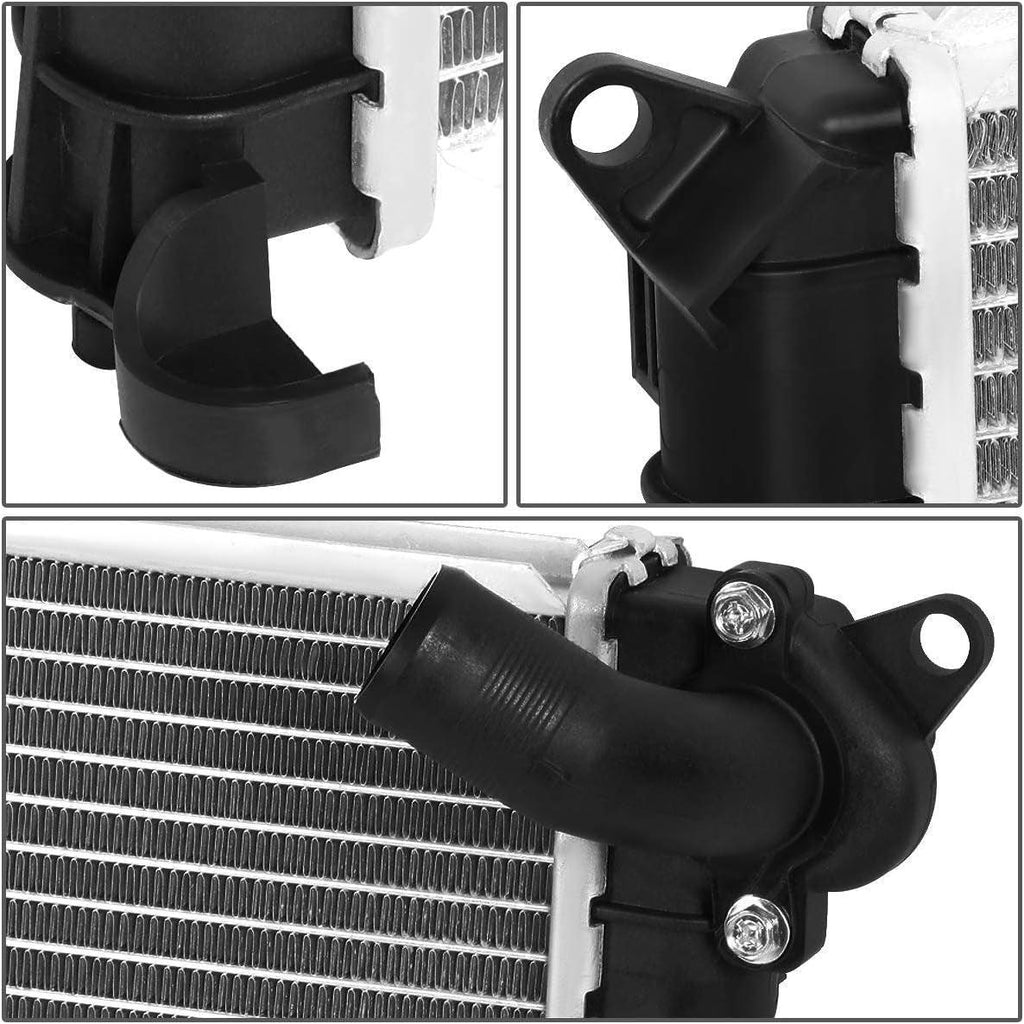 DNA Motoring  Factory Style Aluminum Cooling Radiator Replacement Compatible with 02-06 Mini Cooper AT, 22-5/8" W X 15-7/8" H X 15/16" D, 1-1/4" Inlet / 1-1/4" Outlet