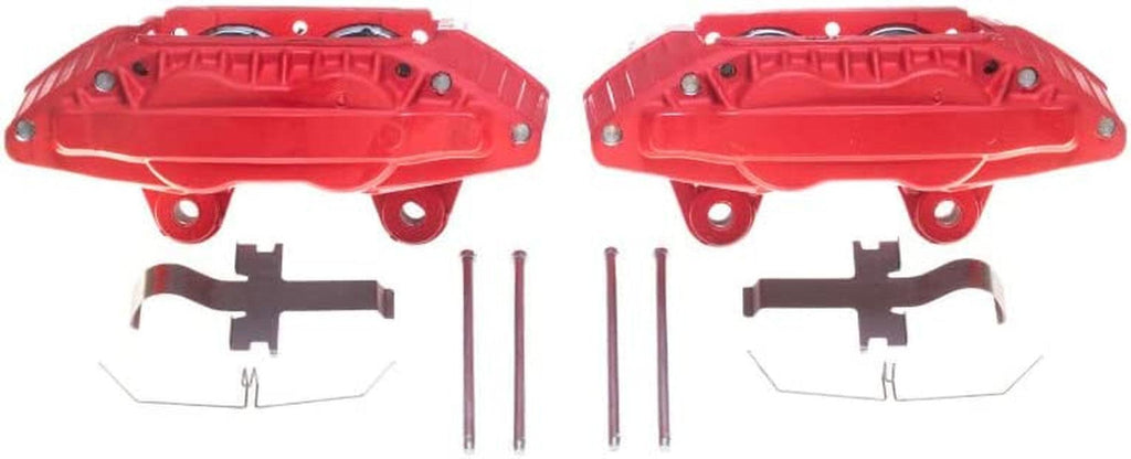 Front S1399 Pair of High-Temp Red Powder Coated Calipers