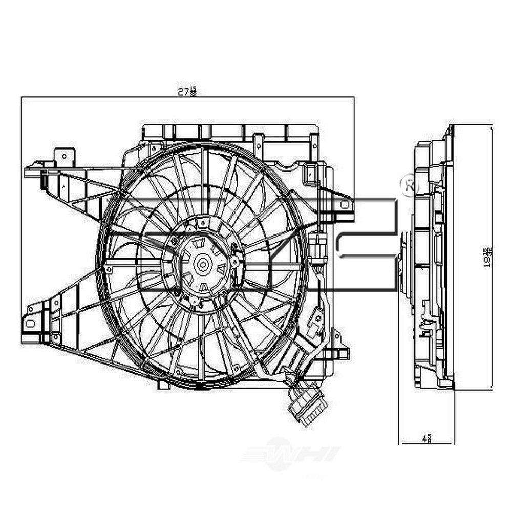 TYC 621950 Cooling Fan Assembly Compatible with 2006-2009 Chevrolet Corvette Fits 2009 Cadillac XLR