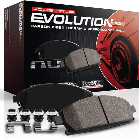 Power Stop Z23-1210 Front Z23 Evolution Sport Carbon Fiber Infused Ceramic Brake Pads with Hardware