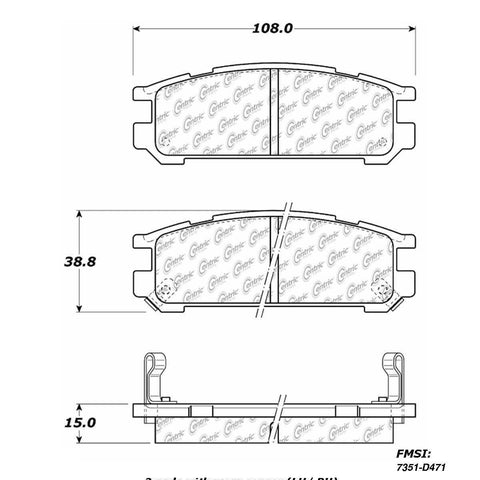 Centric Rear Disc Brake Pad for Legacy, Impreza (102.04710)