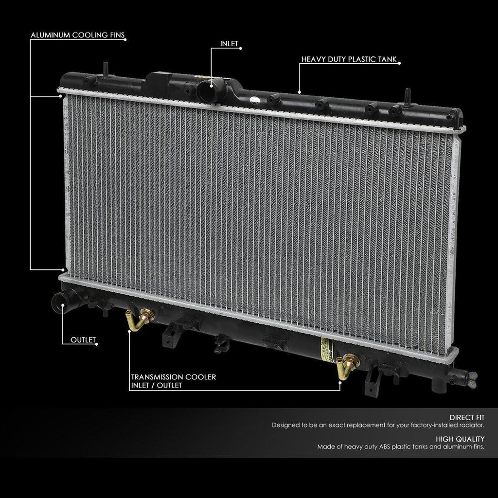 OEM-RA-2450 OE Style Direct Fit Radiator Compatible with 02-03 Impreza WRX AT, 27-3/16" W X 13-3/8" H X 5/8" D; 1-5/8" Inlet, 1-9/16" Outlet