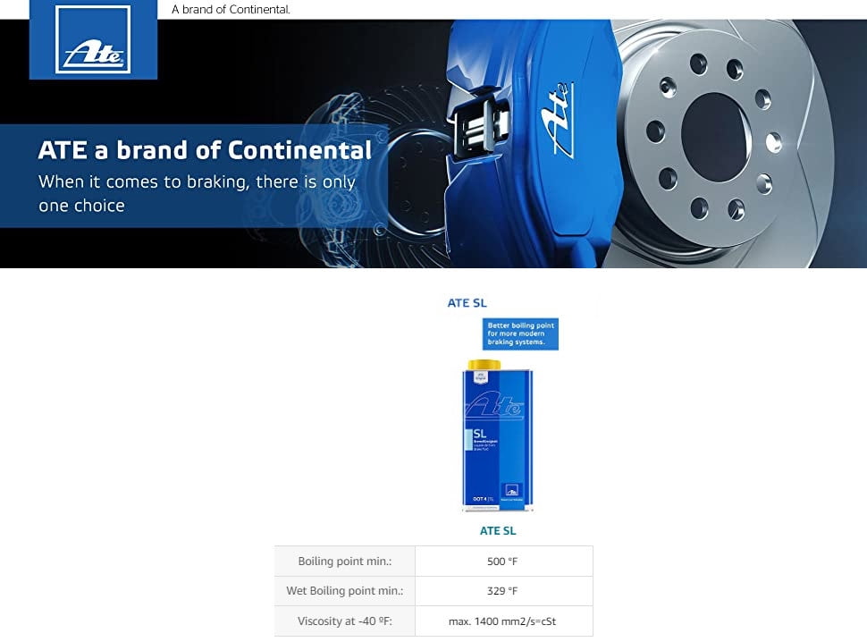 ATE 705802 Original SL DOT 4 Brake Fluid, 1 Liter Can