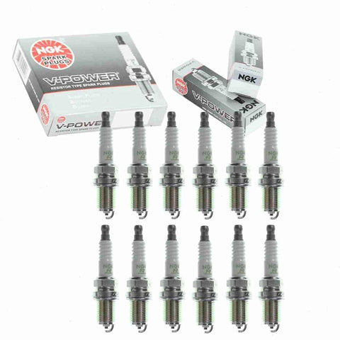 12 Pc NGK V-Power Spark Plugs Compatible with Mercedes-Benz C320 3.2L V6 2003-2005
