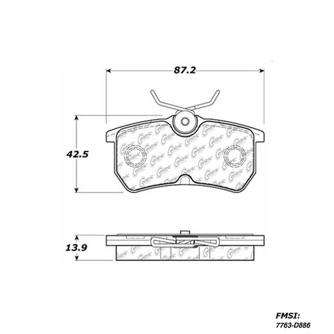 Centric Rear Disc Brake Pad for Fiesta, Focus (102.08860)
