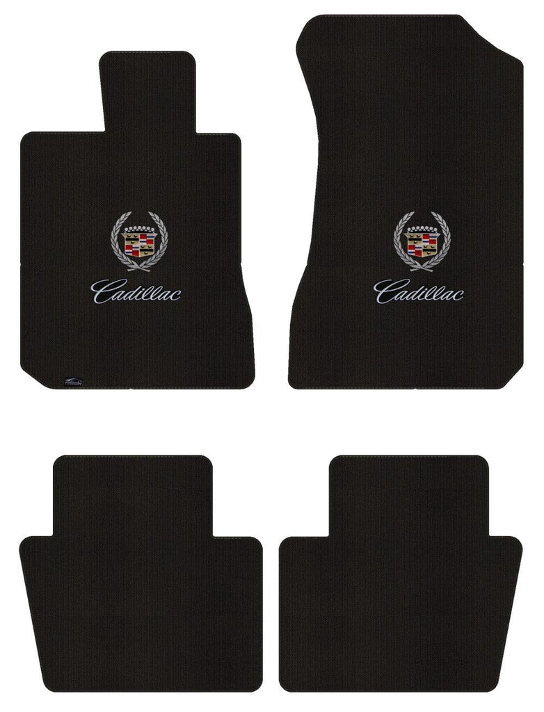 Lloyd Berber Front & Rear Mats for '69-70 Calais W/Cadillac Crest 2 Silver on Bl