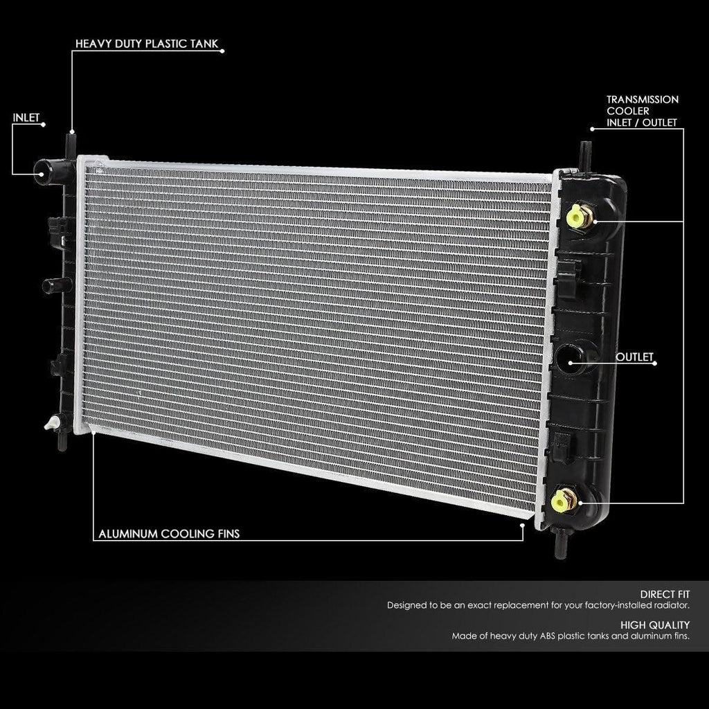 OEM-RA-2727 Aluminum Radiator Compatible with 04-06 Malibu 3.5L 3.9L AT,26-3/4" W X 14-1/2" H X 7/8" D,1-5/16" Inlet / 1-3/8" Outlet