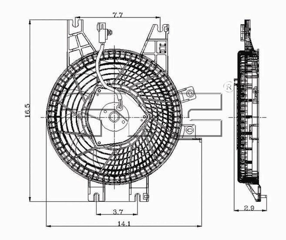TYC A/C Condenser Fan Assembly for 01-07 Sequoia 610790