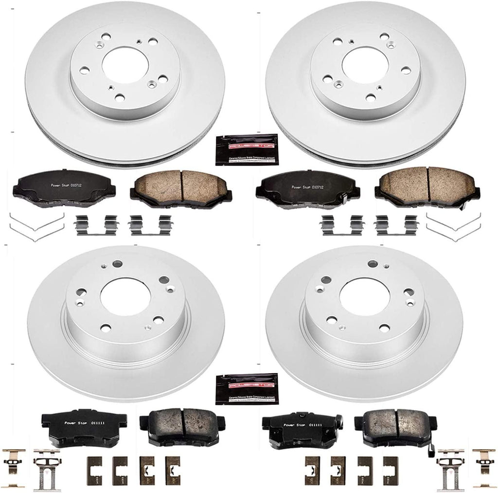 CRK1047 Coated Brake Rotor & Ceramic Brake Pads- Front & Rear