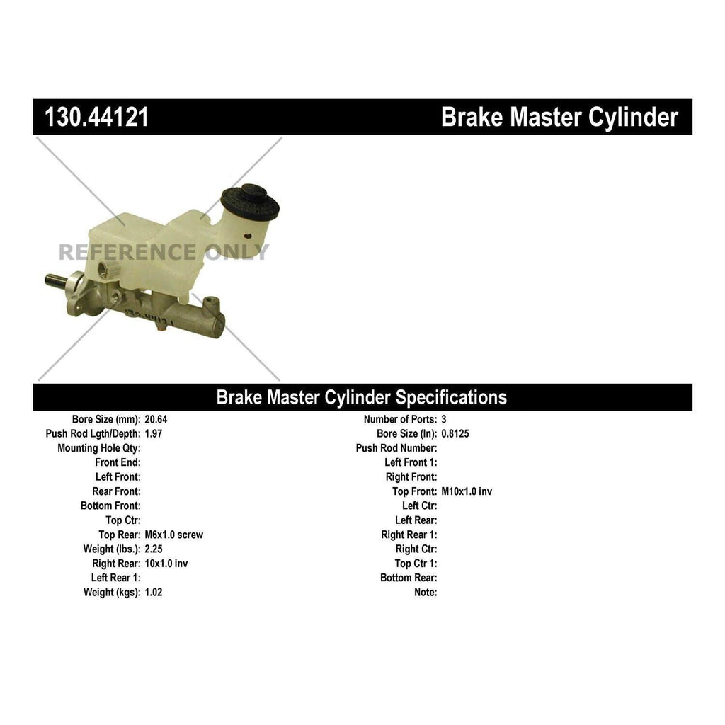 Centric Brake Master Cylinder for Vibe, Corolla, Matrix 130.44121