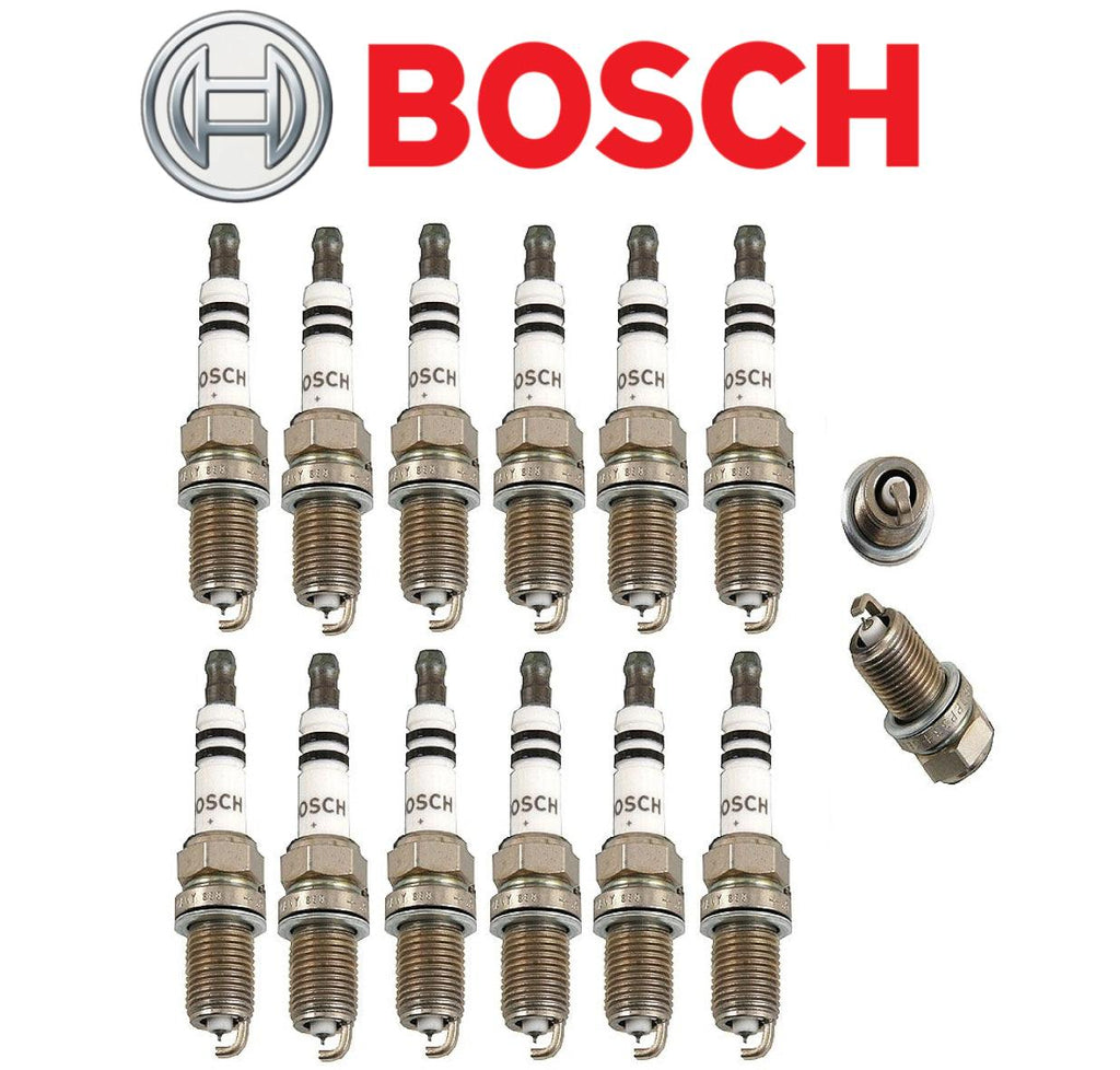 OEM Spark Plug Double Platinum Bosch for Mercedes 112 V6 C CLK E ML SLK (12Pc)