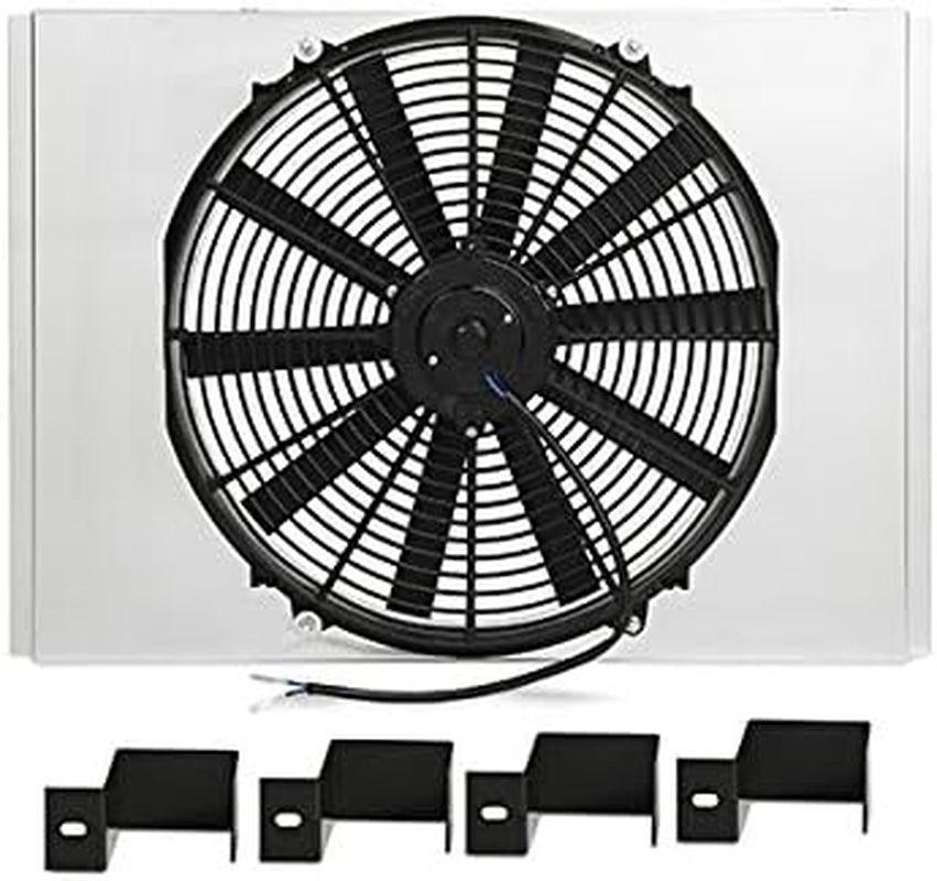 MMFS-CK-63PROBE Aluminum Fan Shroud W/ Probe Compatible with Chevrolet C/K Truck 1963-1966 Silver