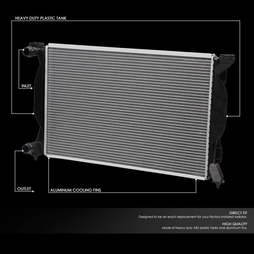 OEM-RA-2557 DPI 2557 Factory Style Aluminum Cooling Direct Fit Radiator Compatible with 97-01 Audi A4 / 97-04 Passat