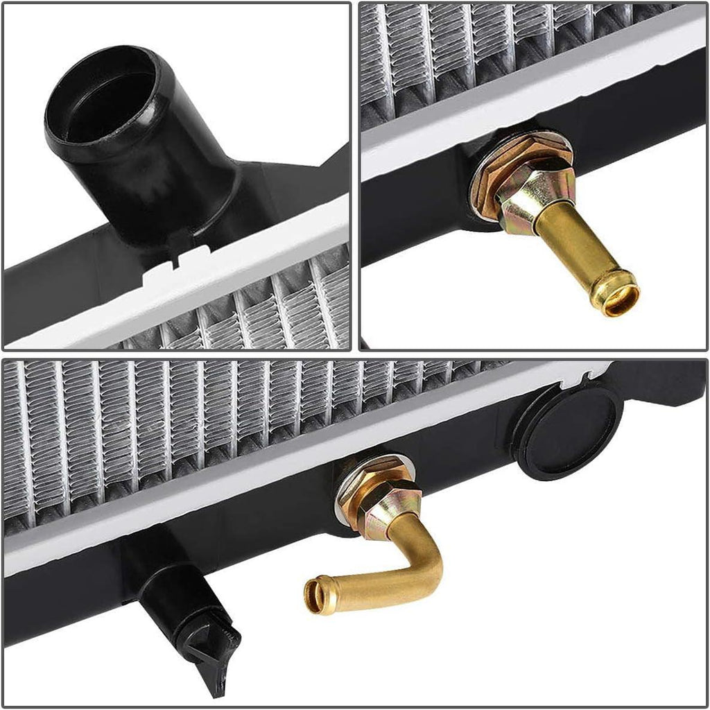 OEM-RA-1998 1-Row OE Style Bolt-On Aluminum Core Radiator Replacement Compatible with 96-02 4Runner at MT, 25-1/8" W X 22-5/8" H X 1" D, 1-3/8" Inlet, 1-3/8" Outlet