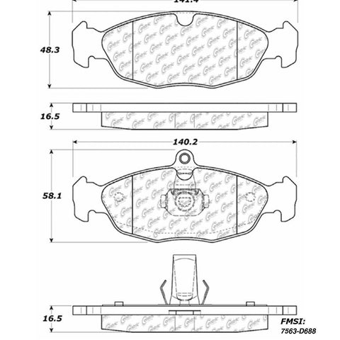 Centric Rear Disc Brake Pad for Jaguar (102.06881)