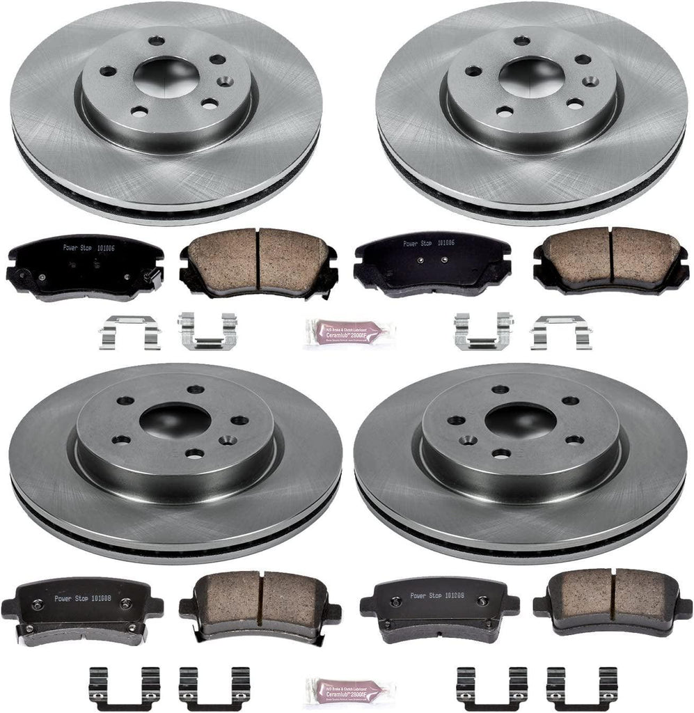 KOE5515 Autospecialty Front and Rear Replacement Brake Kit-Oe Brake Rotors & Ceramic Brake Pads