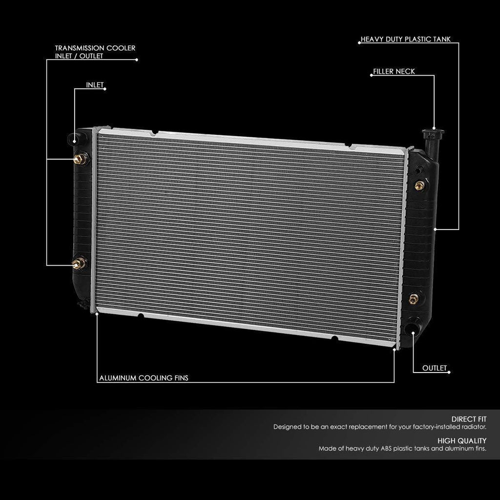 OEM-RA-1521 Factory Style Aluminum Cooling Radiator Compatible with 94-00 C/K 2500 3500, 34" W X 19-1/2" H X 2-1/8" D, 1-5/16" Inlet / 1-5/16" Outlet
